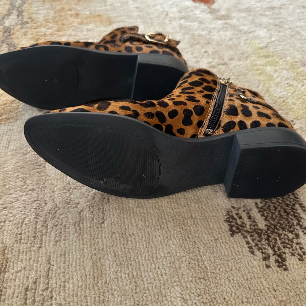 WOW EXCELLENT STEVEN BY STEVE MADDEN LEOPARD PRINT ANKLE BOOTS SHOES 8 - Picture 9 of 10